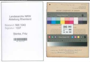 Entnazifizierung Fritz Stenke , geb. 18.01.1891 (Justizbeamter)