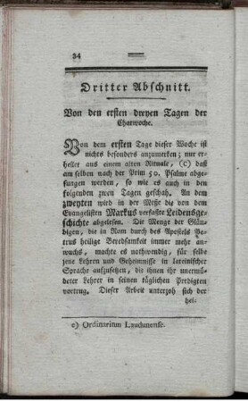 Von den ersten dreyen Tagen der Charwoche