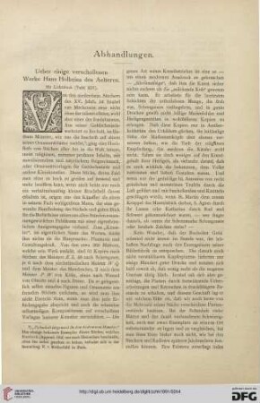 Ueber einige verschollenen Werke Hans Holbeins des Aelteren