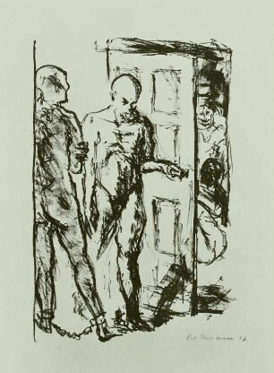 Das Eintreten in die Badestube (Illustration für: Das Bad der Sträflinge)