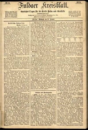 Ausgabe vom Mittwoch, den 14. Januar 1874.