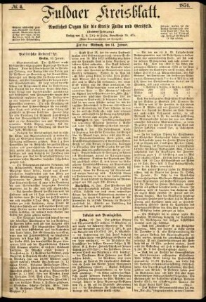 Ausgabe vom Mittwoch, den 14. Januar 1874.