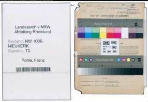 Entnazifizierung Franz Pohle , geb. 29.06.1888 (Kaufmann)