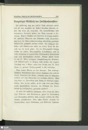 Vorzeitiger Abschluß des Zwischensemesters