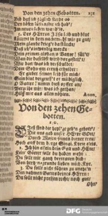 Von den zehen Gebotten.