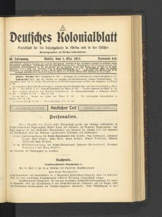 28. Jahrgang, 01. Mai 1917, Nummer 8/9
