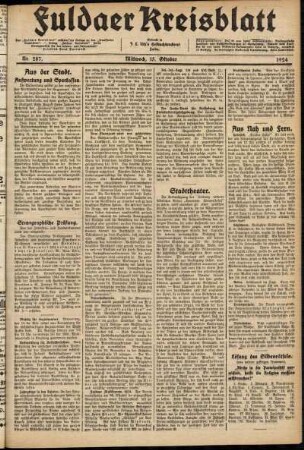 Ausgabe vom Mittwoch, den 15. Oktober 1924.