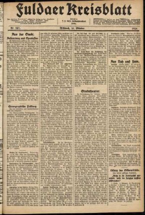 Ausgabe vom Mittwoch, den 15. Oktober 1924.