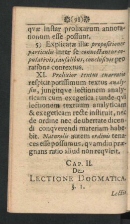 Cap. II. De Lectione Dogmatica.