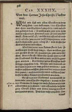 Cap. XXXIIX. Von des Herren Jesu Christi Nachtmal.