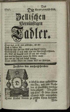 1741. Das Ein und zwanzigste Stük.