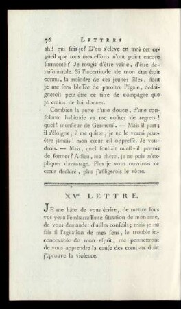 XVe Lettre.