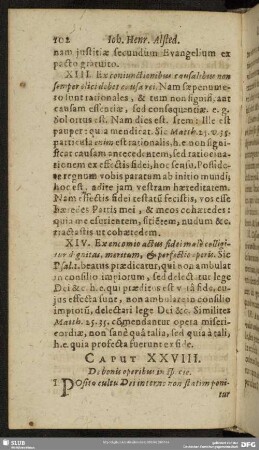 Caput XXVIII. De bonis operibus in specie