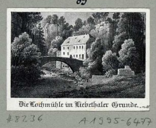 Die Lochmühle im Liebethaler Grund an der Wesenitz in der Sächsischen Schweiz