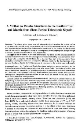 A method to resolve structures in the earth's crust and mantle from short-period teleseismic signals