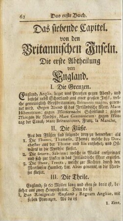 Das siebende Capitel. von den Britannischen Inseln