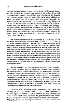 100 Jahre Vertrauen, 1869 - 1969 Wandsbeker Volksbank eGmbH, Text von Helmut Millies : Hamburg, 1969
