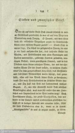 Sieben und zwanzigster Brief