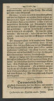 LXXXV. Der wunderliche Fisch.