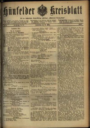Ausgabe vom Samstag, den 24. März 1917.