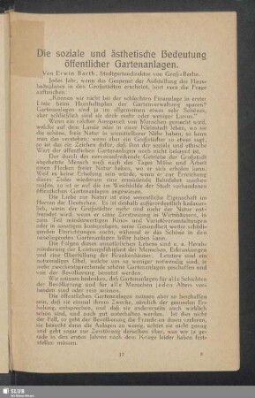Die soziale und ästhetische Bedeutung öffentlicher Gartenanlagen