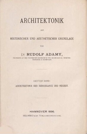 Architektonik der Frührenaissance