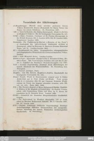 Verzeichnis der Abkürzungen