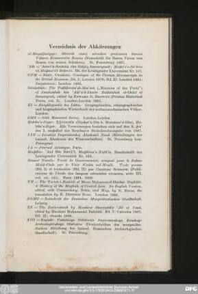 Verzeichnis der Abkürzungen