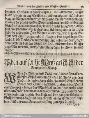 XVI. Eben auf solche Weiß geschicht der Trompeten-Klang.