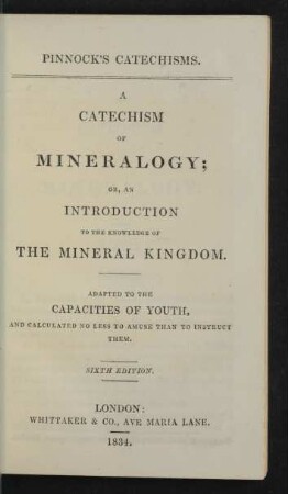 Vol. 11,5: Pinnock's catechism of mineralogy