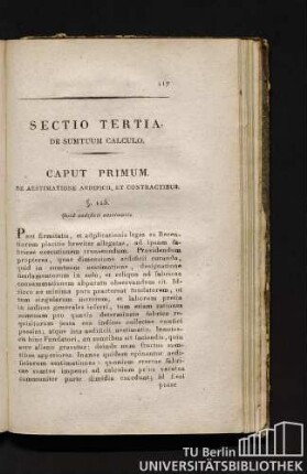 Sectio tertia de sumtuum calculo