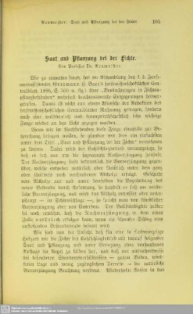 I.4 Saat und Pflanzung bei der Fichte