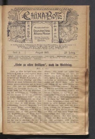 Heft 8. August 1915