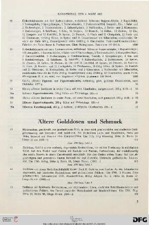 Ältere Golddosen und Schmuck (Nr. 40-63)
