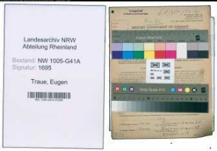 Entnazifizierung Eugen Traue , geb. 02.12.1921 (Landarbeiter)