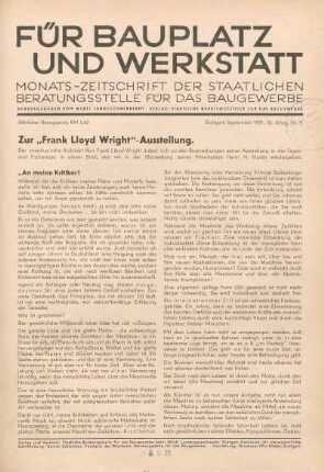 Zu "Frank Lloyd Wright"-Ausstellung. An meine Kritiker!