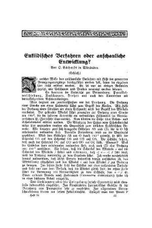 Euklidisches Verfahren oder anschauliche Entwicklung? : (Schluß)