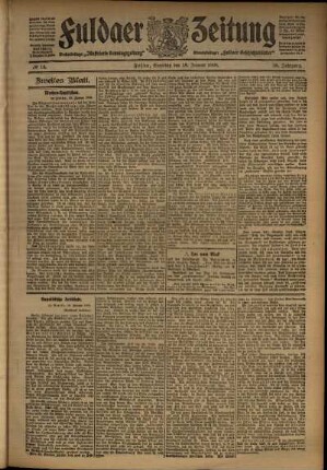 Zweite Ausgabe vom Samstag, den 18. Januar 1908.
