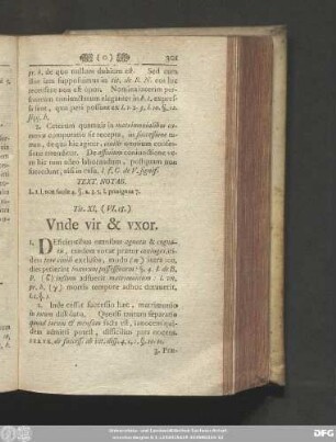 Tit. XI. (VI. 18.) Unde vir & uxor.