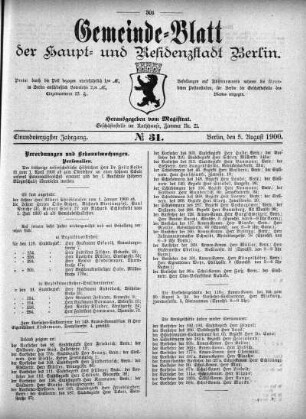 1900,31: No. 31, 5. August 1900