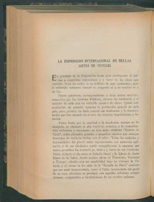 La exposición internacional de bellas artes de Venecia