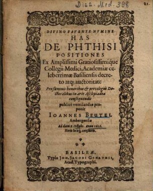 Has De Phthisi Positiones