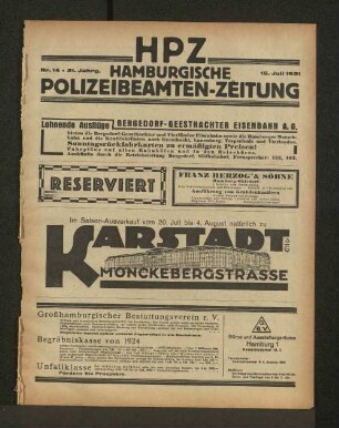 Nr. 14 * 21. Jahrg. 15. Juli 1931