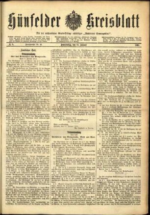 Ausgabe vom Donnerstag, den 14. Januar 1915.