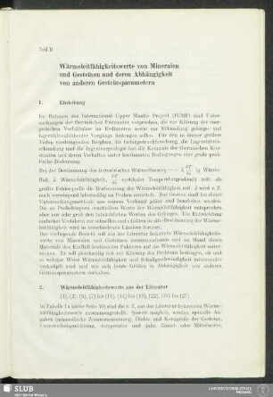 Teil B Wärmeleitfähigkeitswerte von Mineralen und Gesteinen und deren Abhängigkeit von anderen Gesteinsparametern