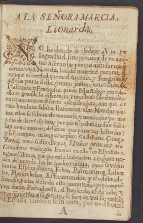 A la Senora Marcia, Leonarda.
