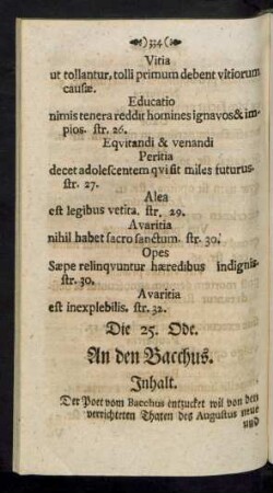 Die 25. Ode. An den Bacchus