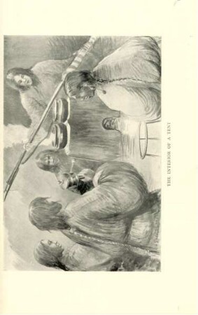 The interior of a tent