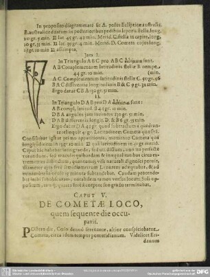 Caput V. De Cometae Loco, quem sequente die occupavit