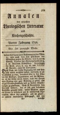Vier und zwanzigste Woche